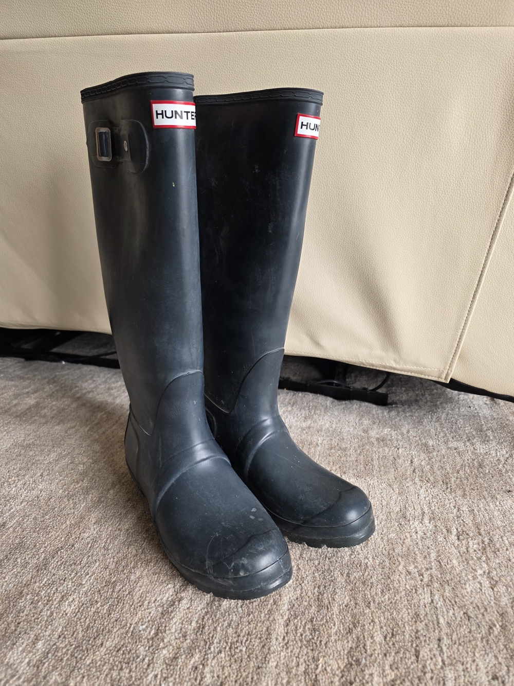 Hunter Black Knee-High Waterproof Rain Boots